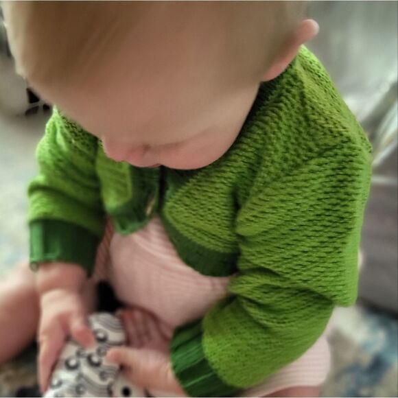 Children's Place Baby Green Knitted Sweater Bolero Jacket - Picture 3 of 7